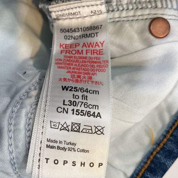 Topshop Jamie High Waisted Skinny Ripped Hem Jeans Size 2 - Picture 10 of 16